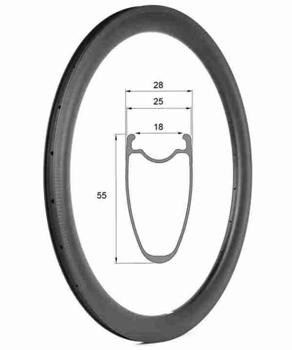 New Arrival Carbon Rims 55mm